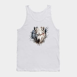 Wolf Portrait Animal Painting Wildlife Outdoors Adventure Tank Top